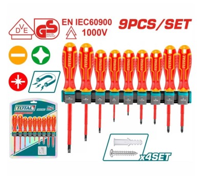 TOTAL CONJUNTO DE CHAVES DE FENDA ISOLADAS 9PCS THTIS596 Total Herramientas Oficial