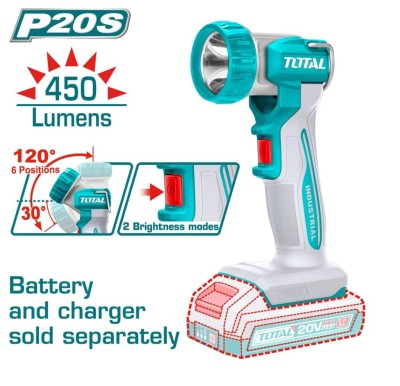 TOTAL LANTERNA DE TRABALHO 20V 8W  TWLI2058 Total Herramientas Oficial