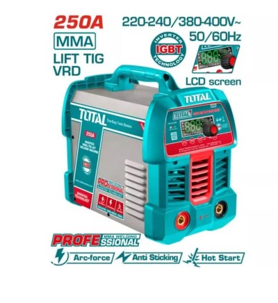 TOTAL MÁQUINA DE SOLDA 250A  MMA/TIG  TW225089 Total Herramientas Oficial