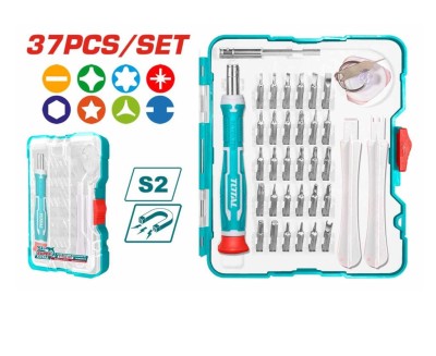 TOTAL CONJUNTO DE CHAVES DE FENDA ELETRÔNICAS  37PCS  TACSD30376 Total Herramientas Oficial