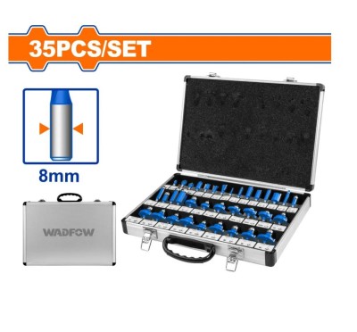 WADFOW  FRESA KIT PARA MADEIRA 35PCS 8MM  WRG2P08 Total Herramientas Oficial