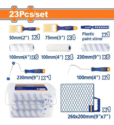 WADFOW  KIT ESCOVA PINTURA 23PCS   WCB3H23 Total Herramientas Oficial