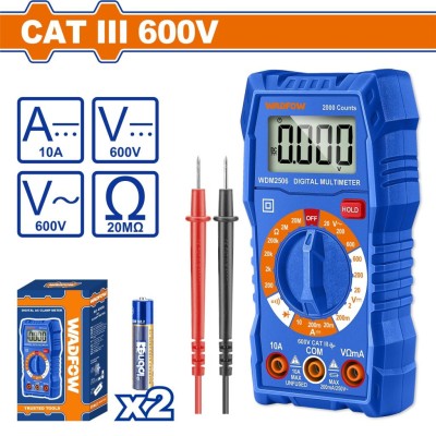 WADFOW  MULTITESTER DIGITAL LCD 600V   WDM2506 Total Herramientas Oficial