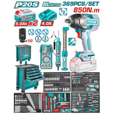 TOTAL CAIXA DE FERRAMENTAS  369PCS  THPTCS83692 Total Herramientas Oficial