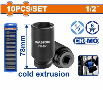WADFOW SOQUET DE IMPACTO 10PCS 1/2 CRMO  WMSD202 Total Herramientas Oficial