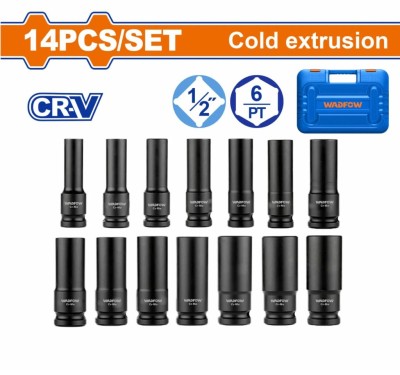 WADFOW  SOQUET KIT 14PCS 1/2 CR-V  WMS4D02  Total Herramientas Oficial