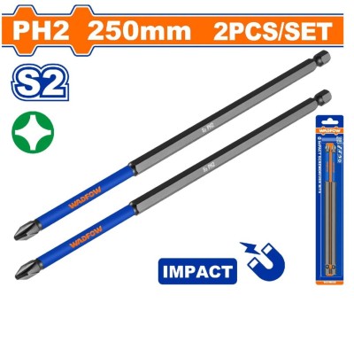 WADFOW BROCAS DE CHAVE DE FENDA DE IMPACTO 2PCS 250MM   WSV6K66 Total Herramientas Oficial