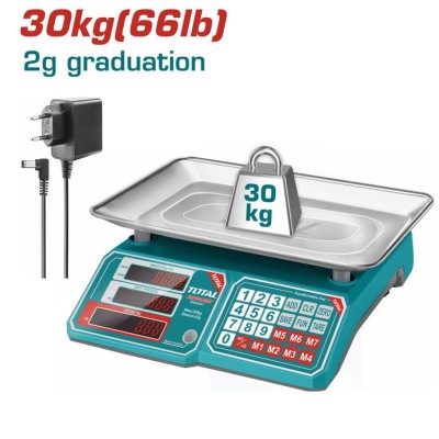 TOTAL BALANÇA MERCADO ELETRÔNICO  30KG  TESA3301 Total Herramientas Oficial