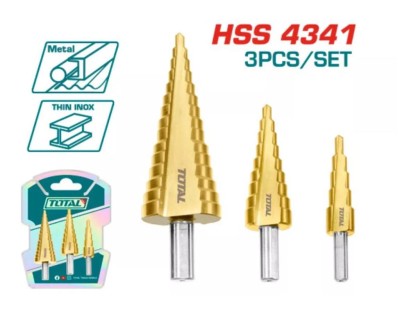 TOTAL  BROCA DE ETAPA 3PCS HSS4341 TAC80401 Total Herramientas Oficial