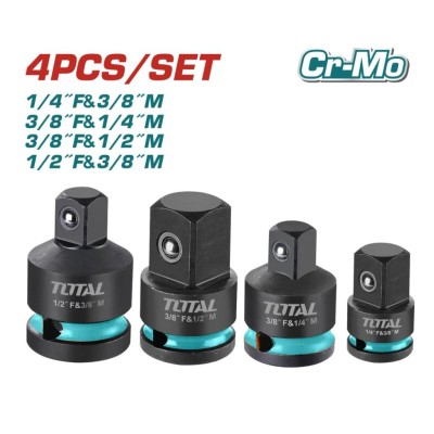 TOTAL KIT ADAPTADOR DE SOQUETE DE IMPACTO 4PCS   THISAD12438 Total Herramientas Oficial