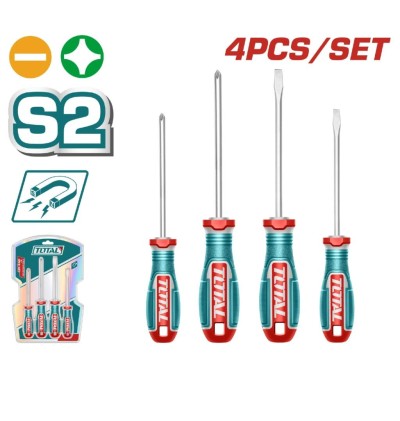 TOTAL  KIT CHAVES DE FENDA 4PCS TKSDS0426  Total Herramientas Oficial