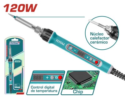 TOTAL FERRO DE SOLDAR ELÉTRICO COM CONTROLE DE TEMPERATURA 120W  TET01610 Total Herramientas Oficial