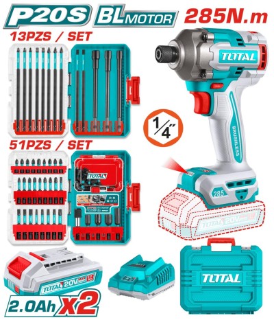 TOTAL COMBO  CHAVE DE IMPACTO +PONTAS  TOSLI250784 Total Herramientas Oficial