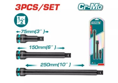 TOTAL BARRA DE EXTENSÃO 3PCS 1/2   THISEB12031 Total Herramientas Oficial