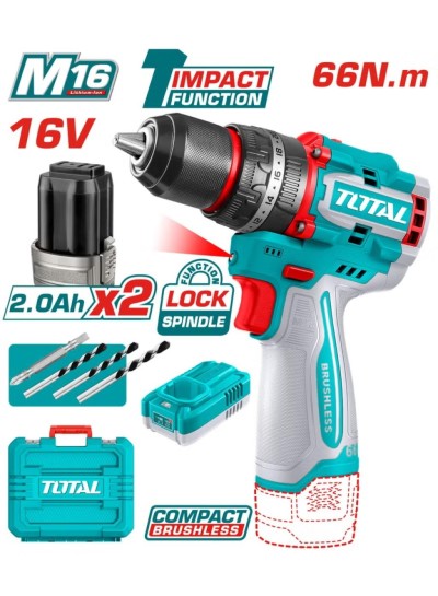 TOTAL PARAFUSADEIRA DE IMPACTO 16V 66NM UTIDLI166062 Total Herramientas Oficial