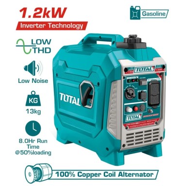 TOTAL GERADOR A GASOLINA ULTRA SILENCIOSO 1200W  TP515006 Total Herramientas Oficial