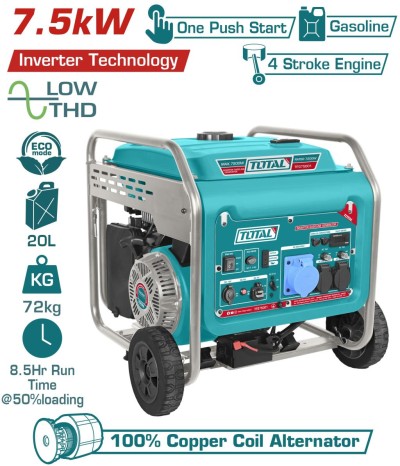 TOTAL GERADOR A GASOLINA 7.5KW TP340006 Total Herramientas Oficial