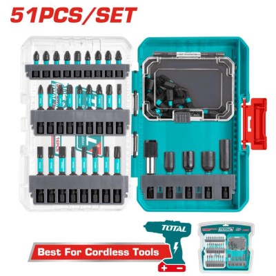 TOTAL KIT DE 51 BITS DE IMPACTO PARA PARAFUSADEIRA UTACSDL25106 Total Herramientas Oficial
