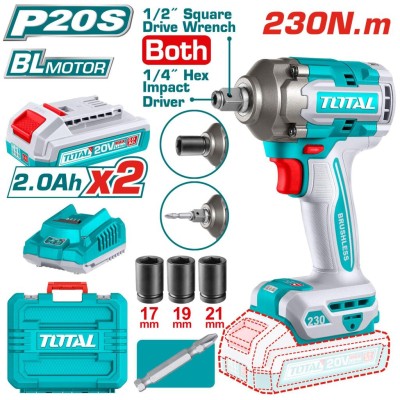 TOTAL CHAVE DE IMPACTO 20V 1/2 230NM UTIWLI20236 Total Herramientas Oficial