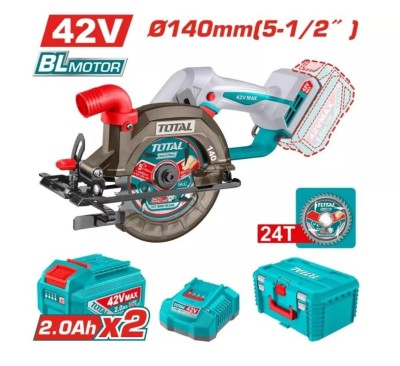 TOTAL SERRA CIRCULAR 42V MOTOR SEM ESCOVAS  TSLI4214012 Total Herramientas Oficial