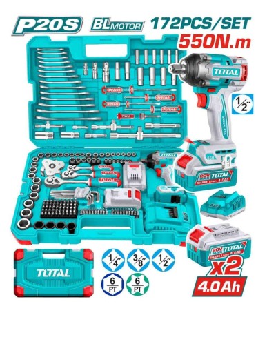 TOTAL KIT DE FERRAMENTAS  172PCS   THKTHP41728 Total Herramientas Oficial