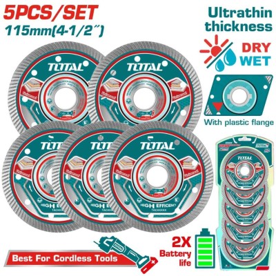 TOTAL CONJUNTO DE DISCOS DE DIAMANTE  5PCS  TAC511155  Total Herramientas Oficial