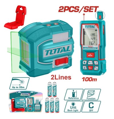 TOTAL NÍVEL A LASER + MEDIDOR DE DISTÂNCIA TOSLL0502 Total Herramientas Oficial