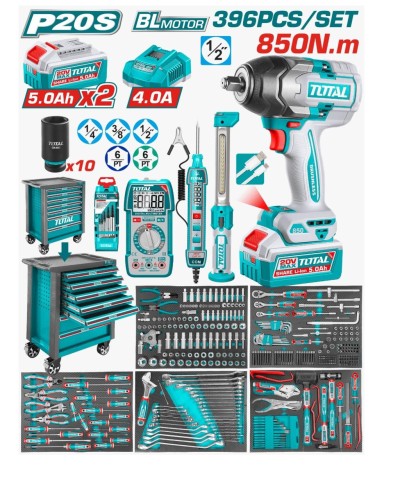 TOTAL KIT DE FERRAMENTAS   396PCS  THPTCS83962  Total Herramientas Oficial