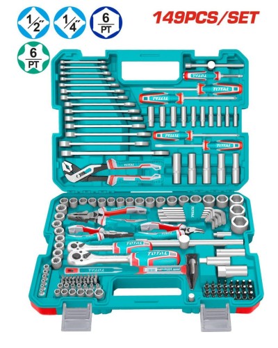 TOTAL CONJUNTO DE FERRAMENTAS COMBINADAS 149PCS  THKTHP61497 Total Herramientas Oficial
