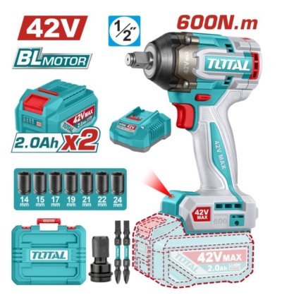 TOTAL CHAVE DE IMPACTO 42V UTIWLI42602 60K 2BAT Total Herramientas Oficial
