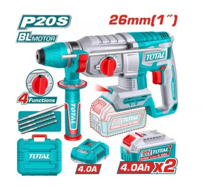TOTAL MARTELETE 20V  TRHLI262085  MOTOR SEM ESCOVAS Total Herramientas Oficial