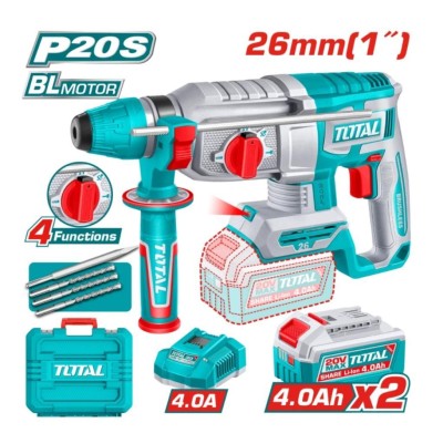 TOTAL MARTELETE 20V UTRHLI262085 MOTOR SEM ESCOVAS Total Herramientas Oficial