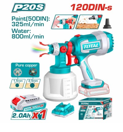 TOTAL PISTOLA DE TINTA 20V TSGLI20042 1BAT Total Herramientas Oficial