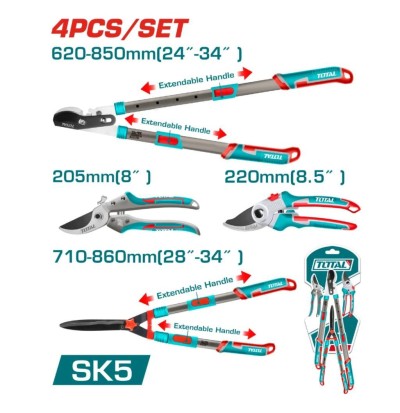 TOTAL TESOURA PODA KIT 4PCS  THT1593401  Total Herramientas Oficial