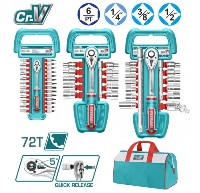 TOTAL KIT CHAVE CATRACA 57PCS  TOS23092   Total Herramientas Oficial