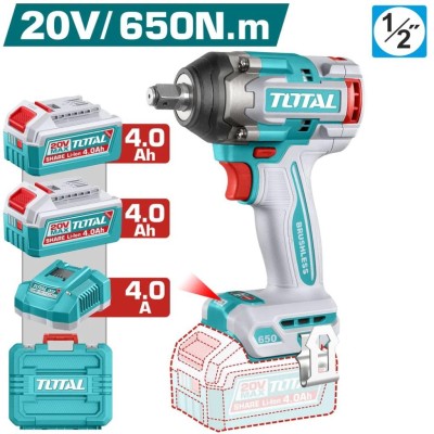 TOTAL CHAVE DE IMPACTO 20V 650NM  TIWLI2065   Total Herramientas Oficial