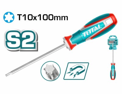 TOTAL CHAVE DE FENDA PHILLIPS PONTA MAGNÉTICA T10 X 100MM  TSDT10100 Total Herramientas Oficial