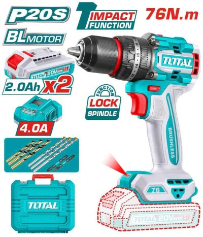 TOTAL FURADEIRA DE IMPACTO 20V 76NM  TIDLI207686   Total Herramientas Oficial