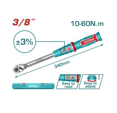 TOTAL  CHAVE DE TORQUE 10-60 NM  THPTW3860N6 Total Herramientas Oficial