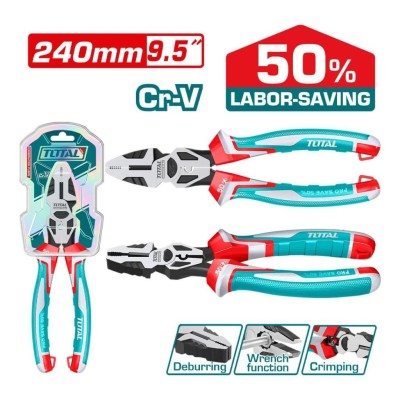 TOTAL ALICATE COMBINADO 240MM 9.5  50%  THT211958S Total Herramientas Oficial