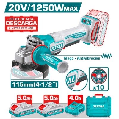 TOTAL LIXADEIRA 20V  1250W  TAGLI235162 Total Herramientas Oficial