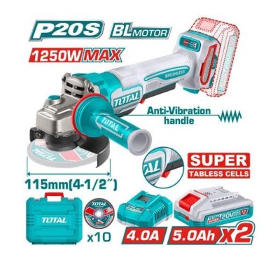 TOTAL  AMOLADORA 20V 1250W  TAGLI235162 Total Herramientas Oficial