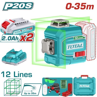 TOTAL NÍVEL A LASER 20V 12 LINHAS 35M  TLL3012165 Total Herramientas Oficial