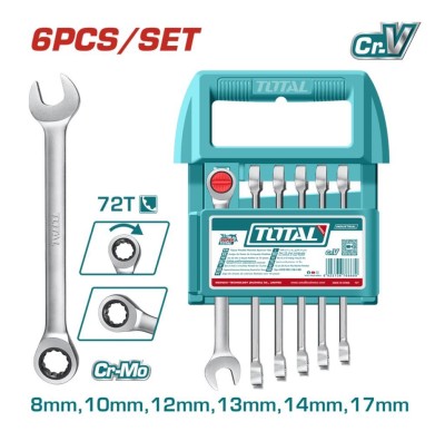 TOTAL  KIT CHAVES CATRACA 6PCS  THT103RK066  Total Herramientas Oficial