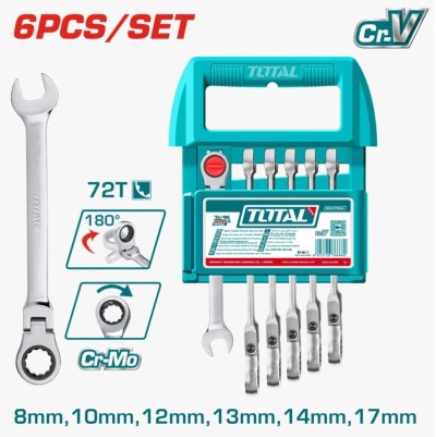 TOTAL KIT DE CHAVES CATRACA FLEXIVEIS 6PCS   THT103RK566  Total Herramientas Oficial