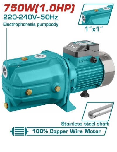 TOTAL BOMBA DE ÁGUA  750W TWP37506 9M  220V  Total Herramientas Oficial