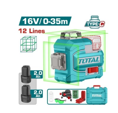TOTAL NÍVEL A LASER VERDE  16V 35M TLL301205 Total Herramientas Oficial