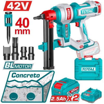 TOTAL CLAVADORA CONCRETO 42V 19-40MM TCNLI420602 Total Herramientas Oficial