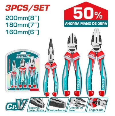 TOTAL KIT ALICATE  6 7 8 3PCS THT2K0308S Total Herramientas Oficial