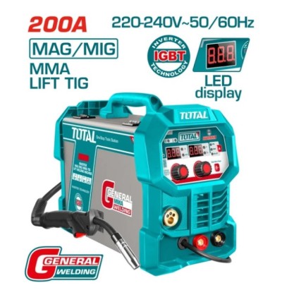 TOTAL MAQUINA DE SOLDA MAG/MIG/MMA/TIG 200A TMGT20058 Total Herramientas Oficial